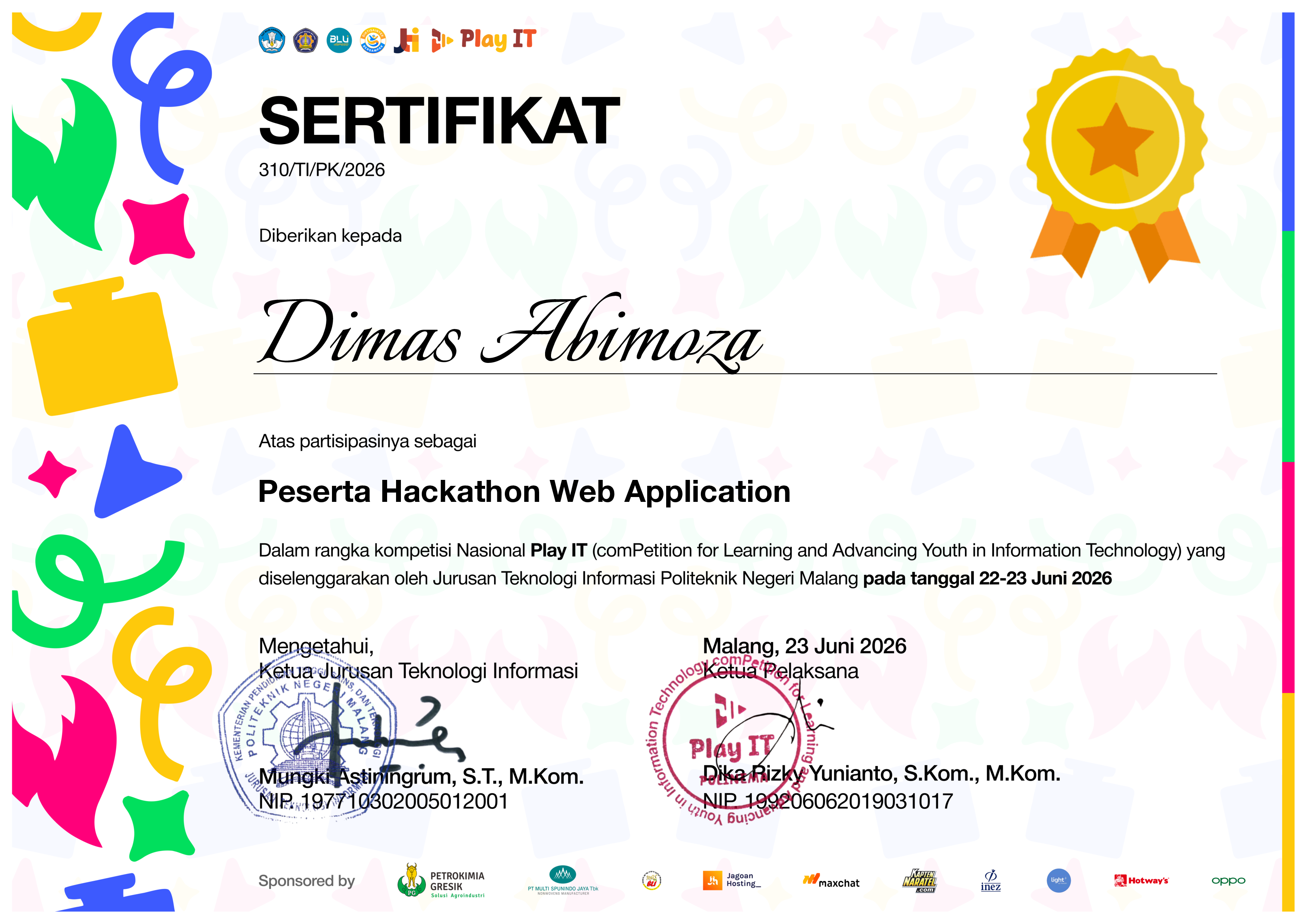 Hackathon Web Application – Play IT